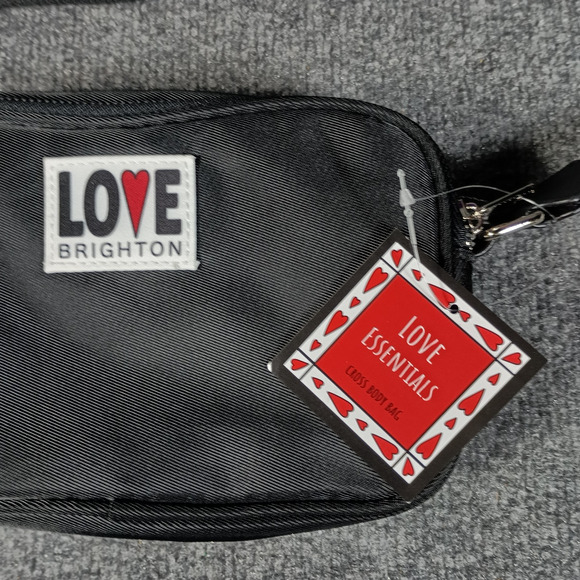 Brighton Love Essentials Crossbody Bag Black Hearts Strap Limited Edition NWT - Picture 4 of 7